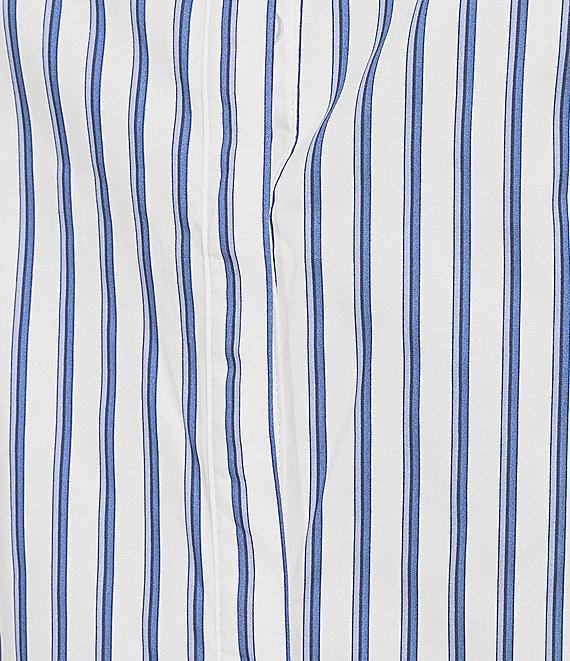 Sugarlips Plus Jayla Vertical-Striped Puffed Sleeve Button Front Shirt Product Image