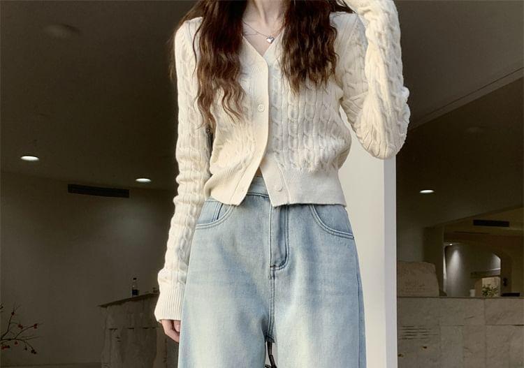 High Waist Washed Wide Leg Jeans Product Image