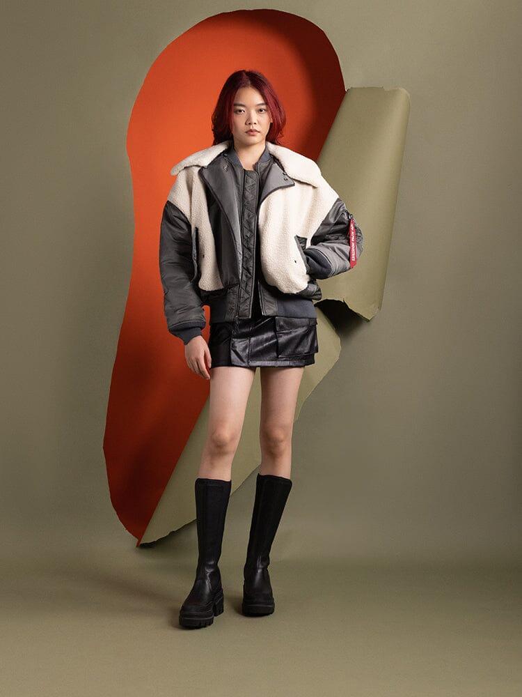 WOMEN'S B-15 SHERPA HYBRID BOMBER JACKET Product Image