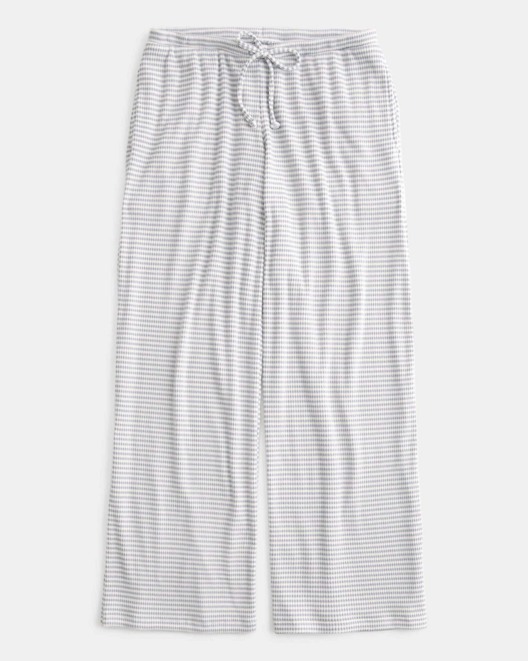 Cozy Ribbed Drawstring Baggy Pants Product Image