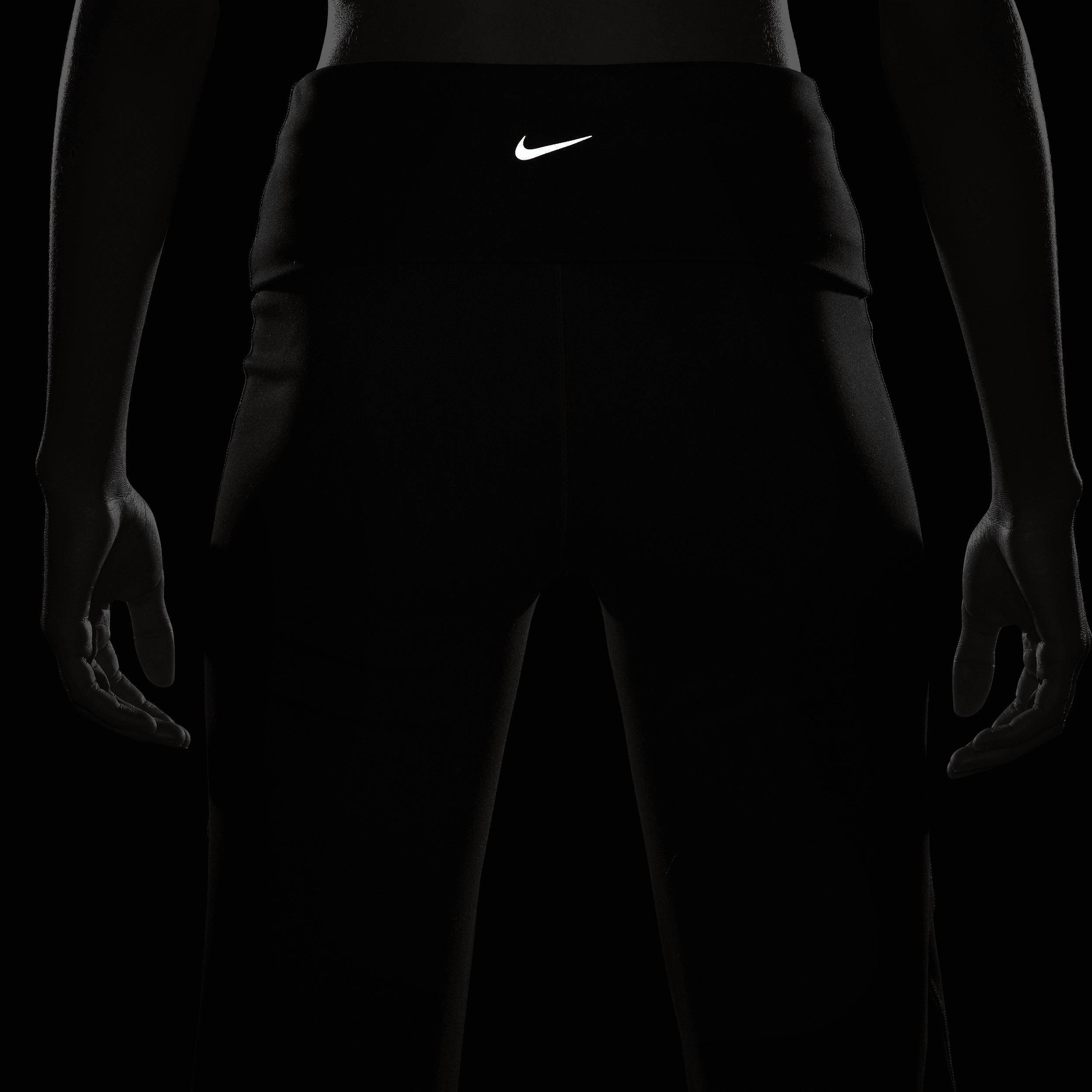 Women's Nike One High-Waisted Fold-Over Pants, Size: Large, Black Product Image