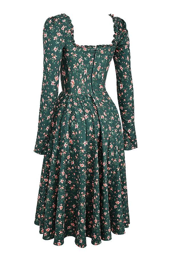 Delia Green Floral Print Midi Dress Product Image