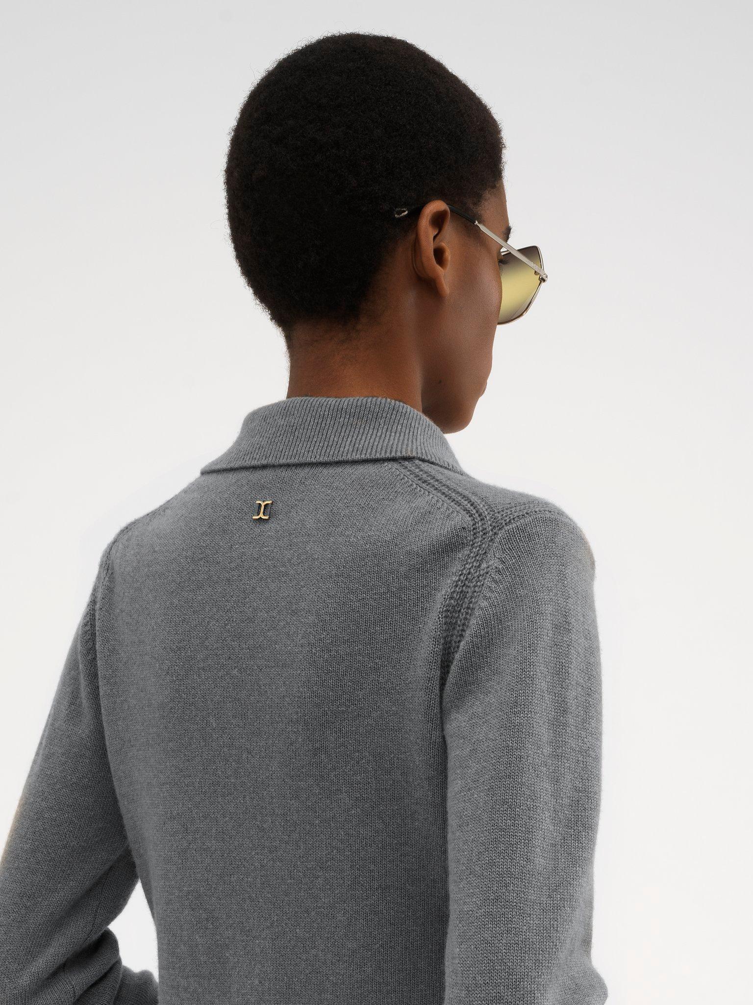 Polo sweater in wool & cashmere Product Image