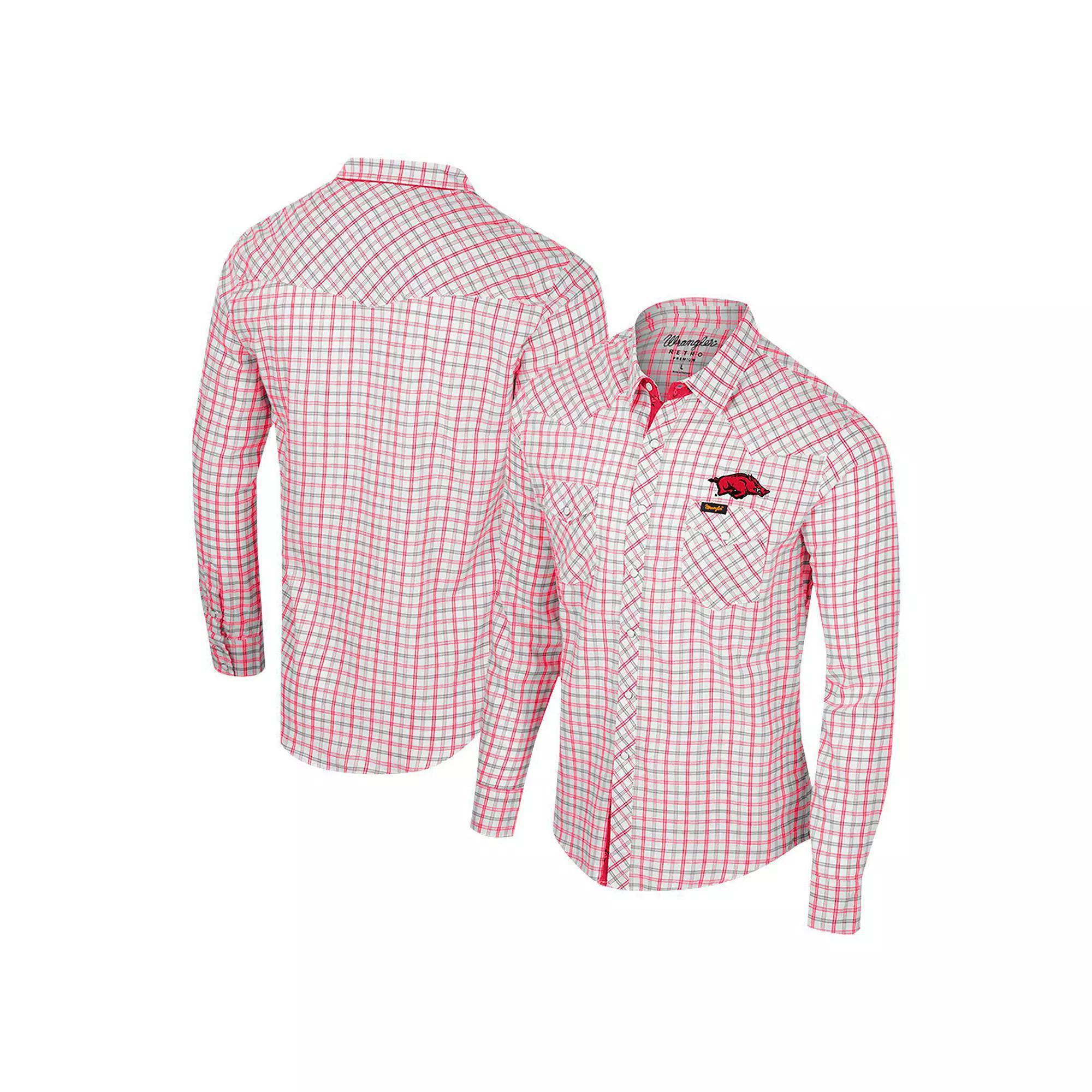 Men's Colosseum x Wrangler White Texas A&M Aggies Plaid Window Pane Long Sleeve Full-Snap Shirt, Size: XXL Product Image