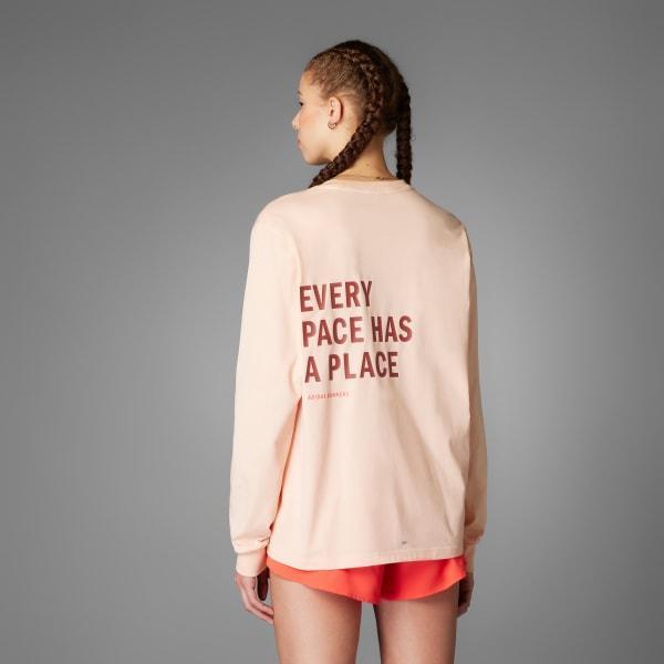 adidas Runners Long Sleeve Tee (Gender Neutral) Powder Coral 2XL Unisex Product Image