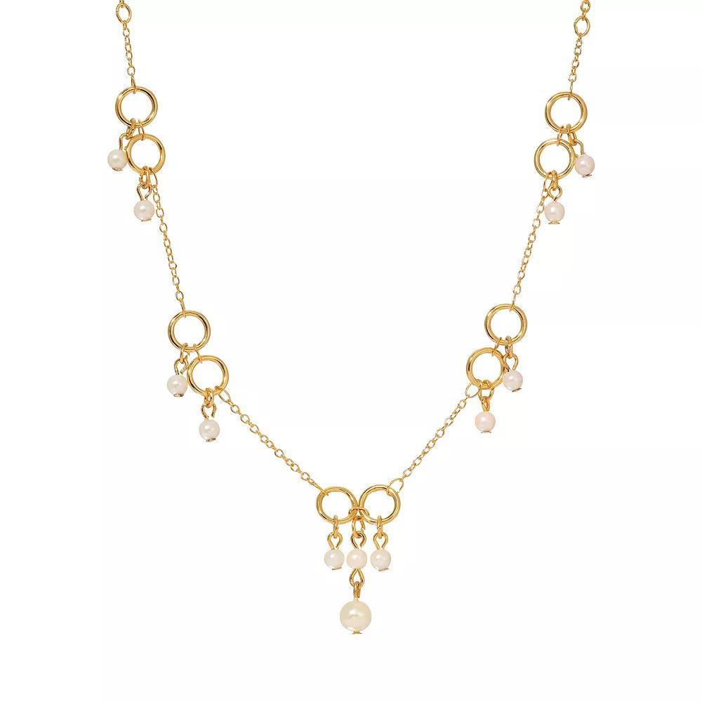 1928 Gold Tone Simulated Pearl Shaky Station Necklace, Womens, White Product Image