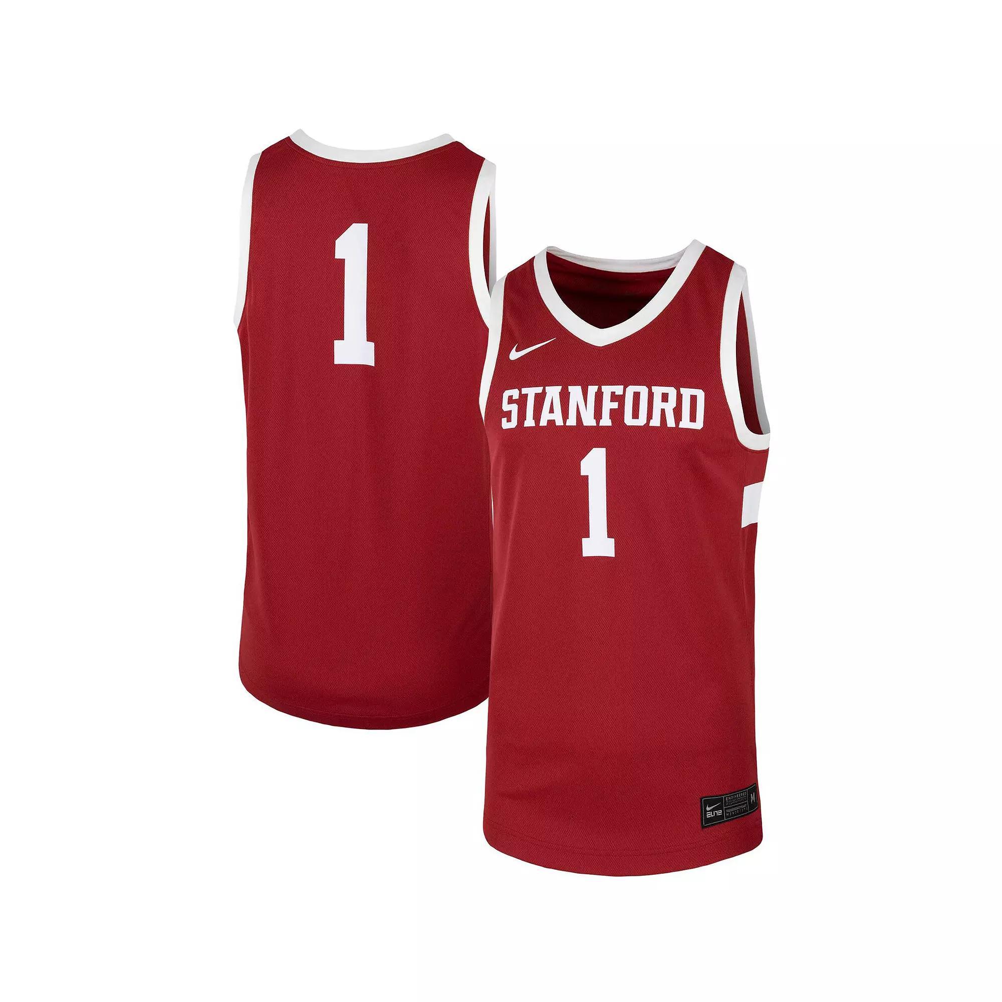 Men's Nike #1 Cardinal Stanford Cardinal Team Replica Basketball Jersey, Size: Medium, Red Product Image