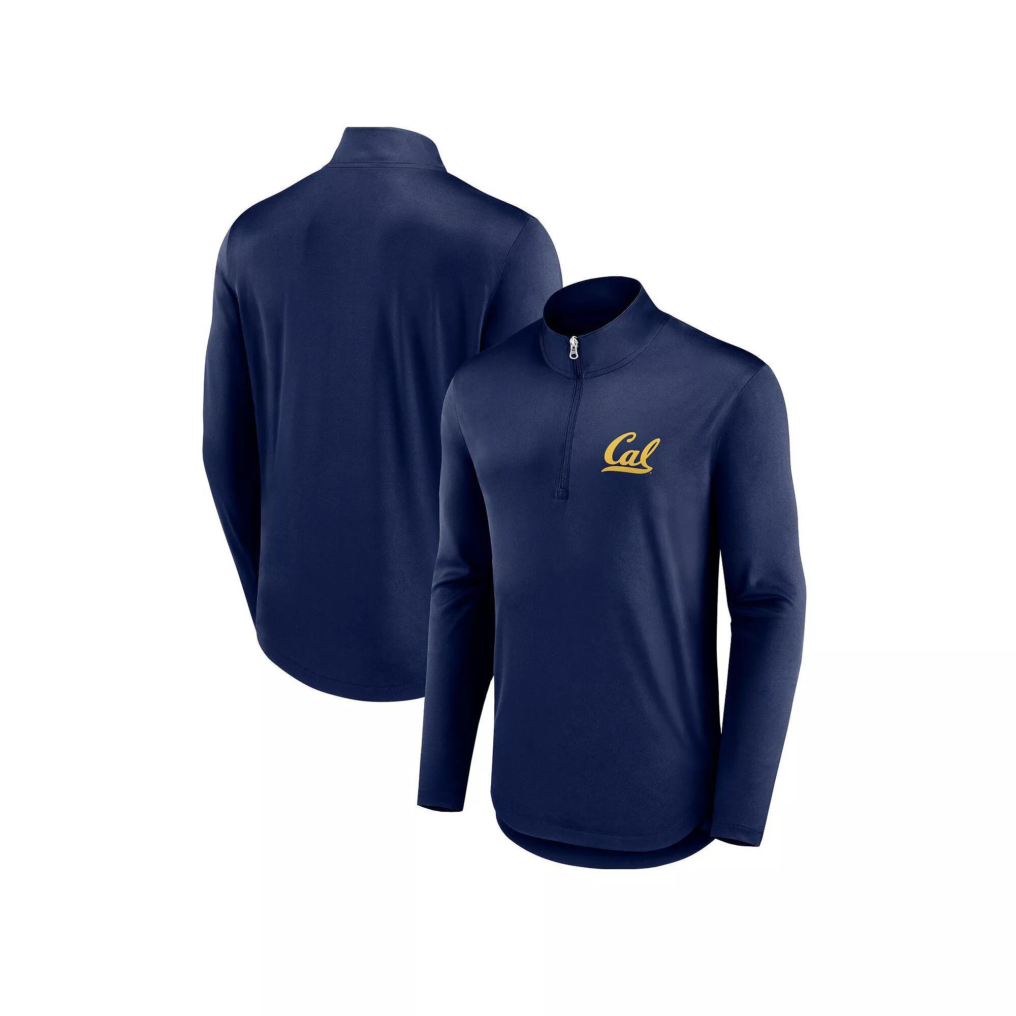 Men's Fanatics Branded Navy Cal Bears Quarterback Mock Neck Quarter-Zip Top, Size: Large, Blue Product Image