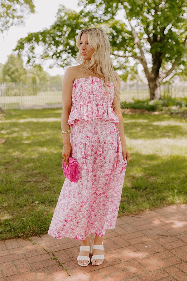 Villa Charm Pleated Top In Pink Product Image