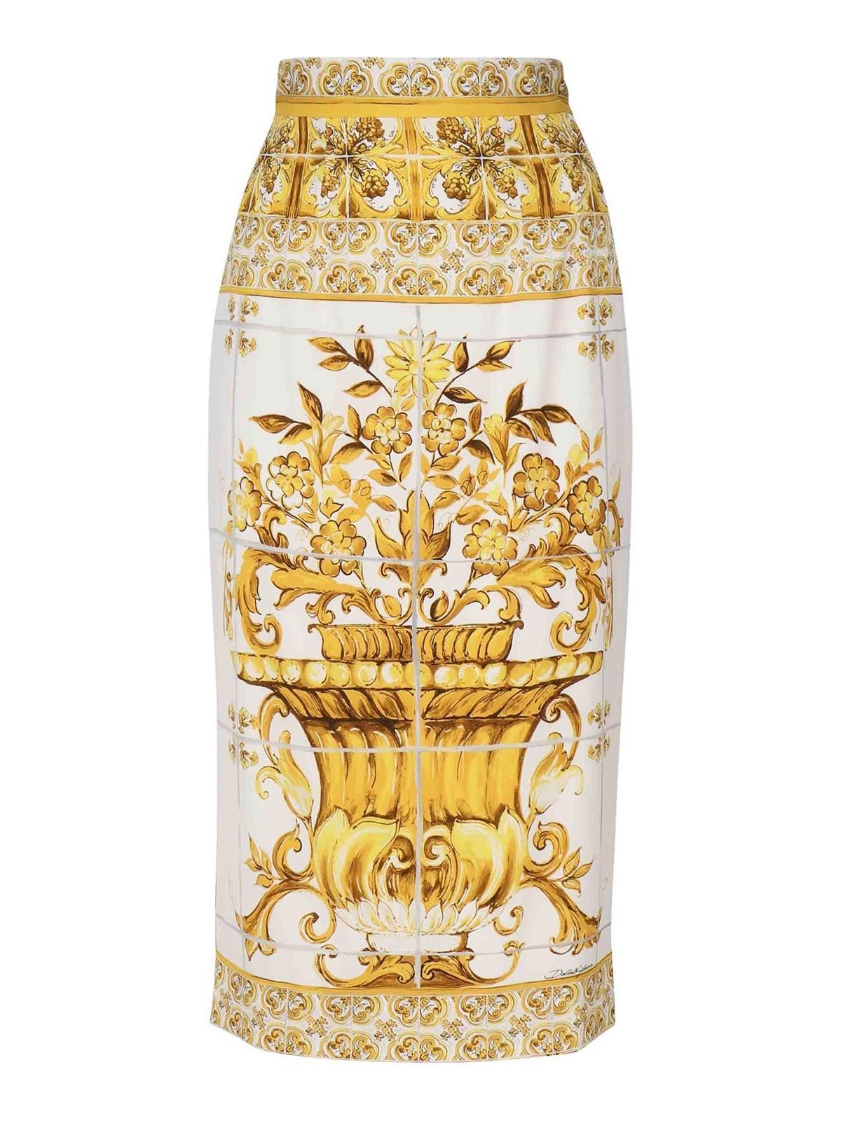 DOLCE & GABBANA Falda Semilarga - Amarillo Product Image