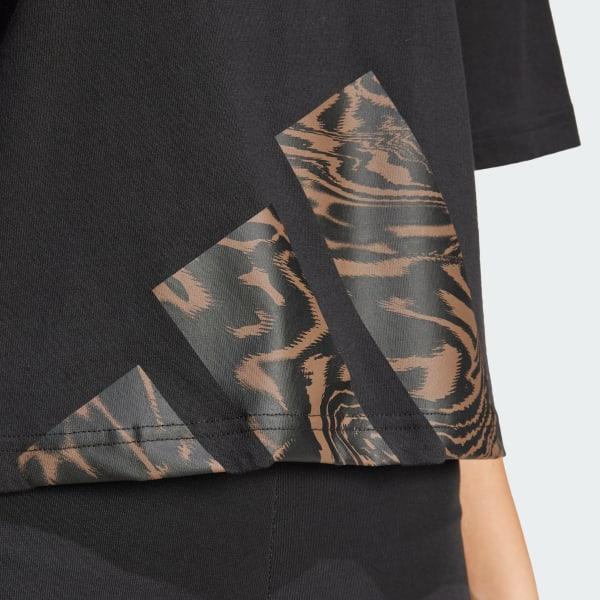 adidas Essentials Seasonals Animal Big Logo Boyfriend Tee Black M Womens Product Image