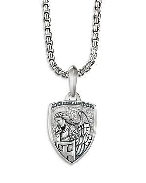 Mens St. Michael Pendant in Silver, 26mm Product Image