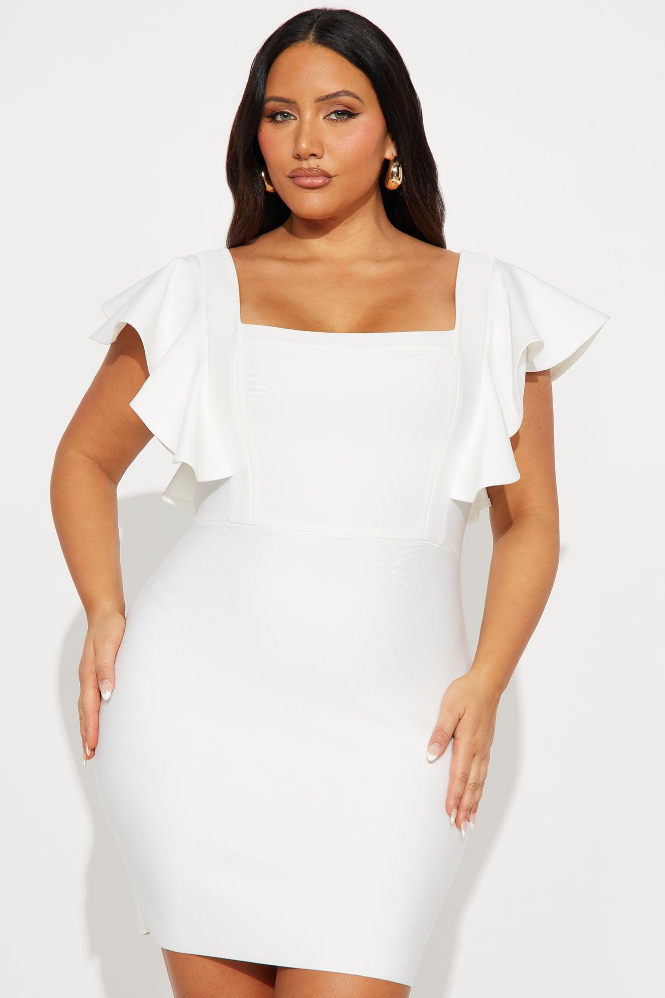 Elyse Bandage Mini Dress - White Product Image