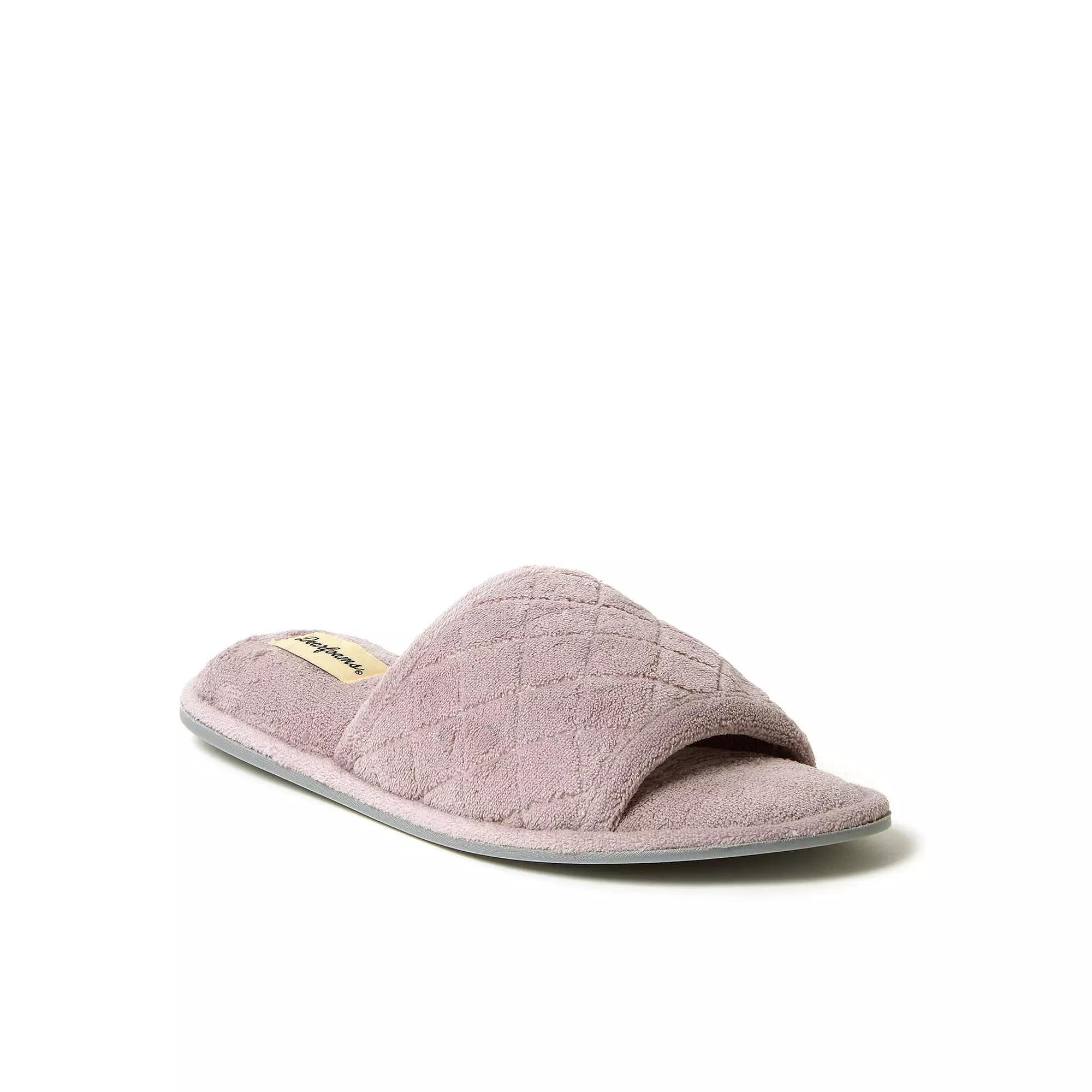 Dearfoams Microfiber Terry Quilted Womens Slide Slippers Product Image