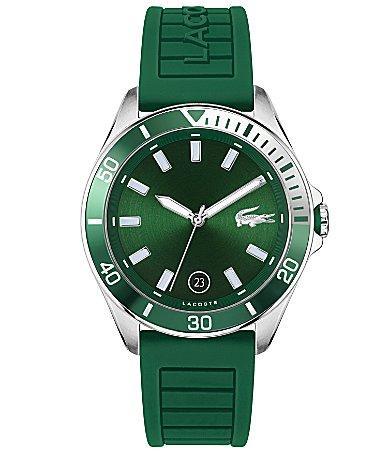 Lacoste Mens Tiebreaker Green Silicone Strap Watch 43mm Product Image