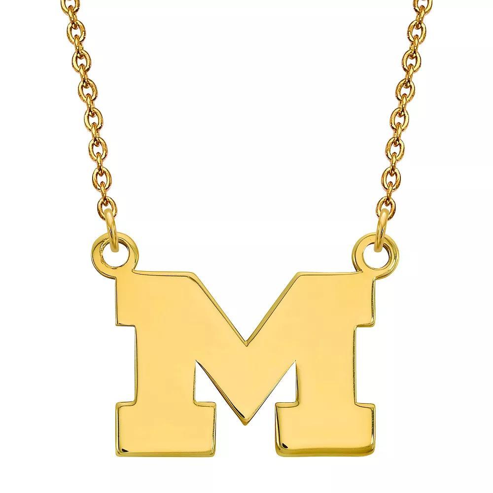 LogoArt 14K Gold Plated Michigan Wolverines Small Pendant with Necklace, Women's, Size: 18 mm Product Image