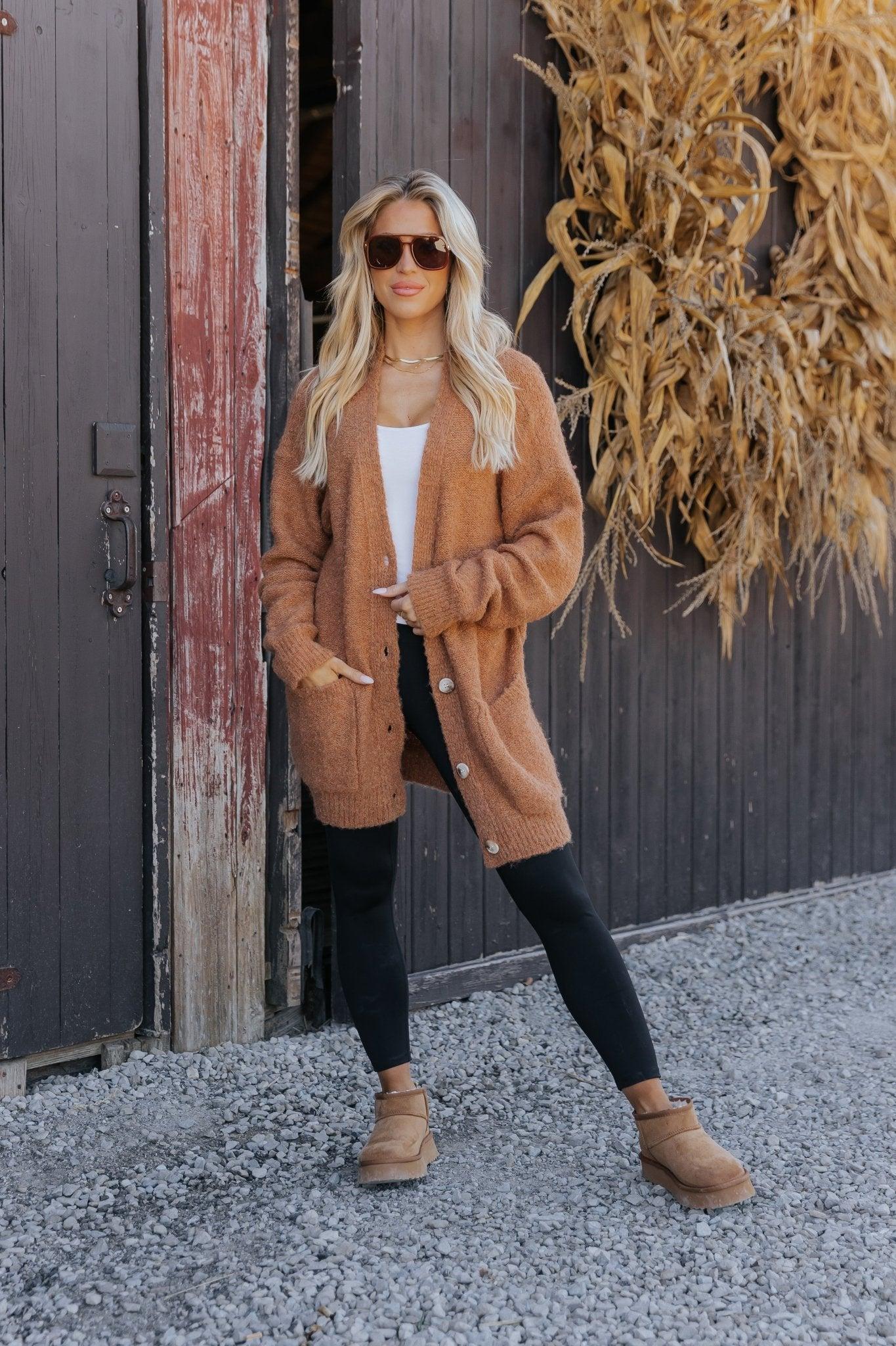 Sienna Fuzzy Button Down Cardigan-FINAL SALE Female Product Image