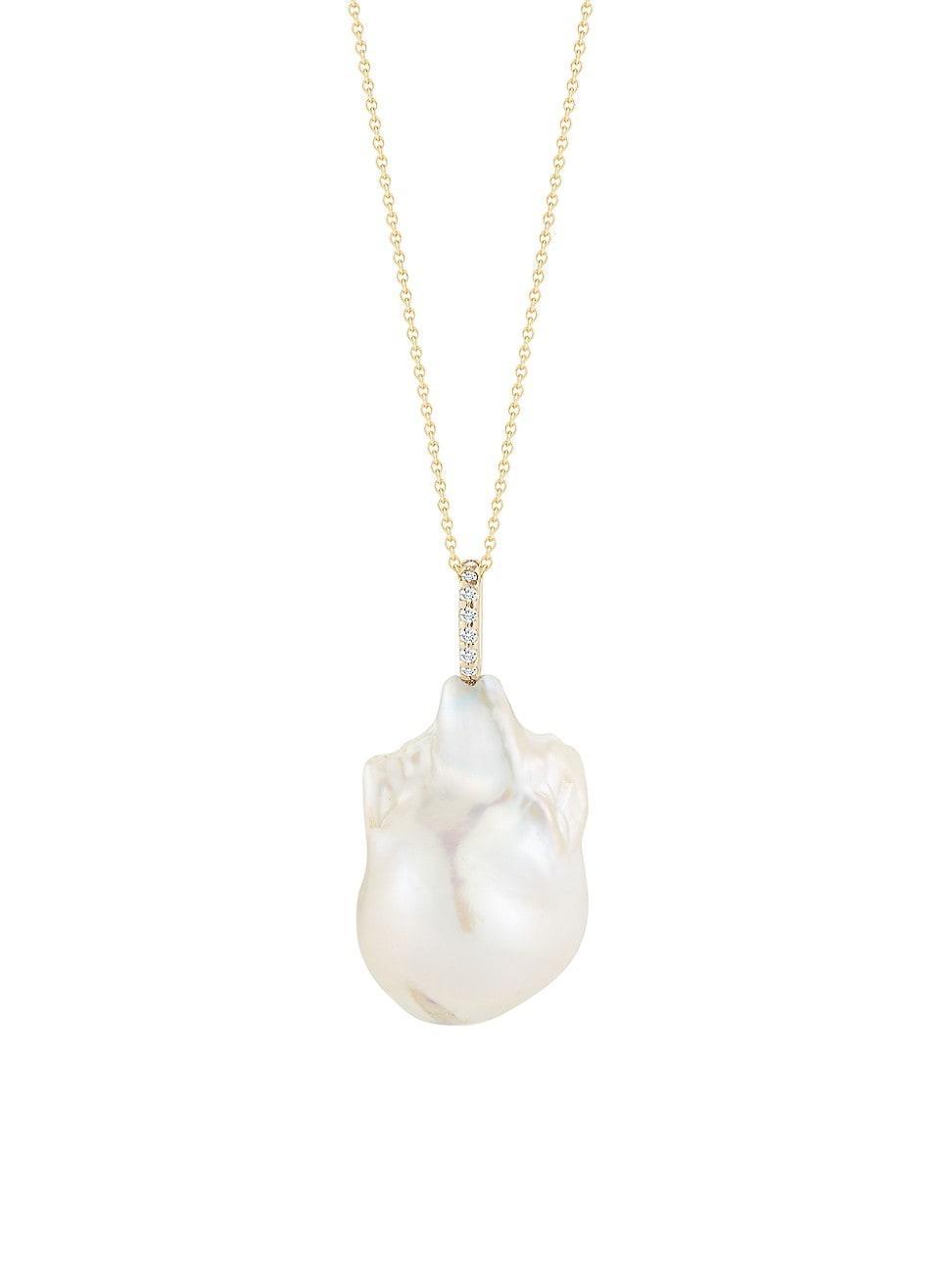 Mateo 14K Baroque Pearl Necklace Yellow Gold One Size Product Image
