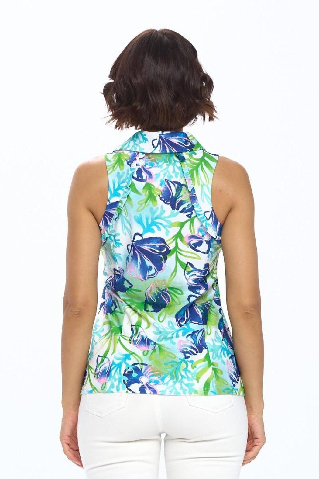 White Sleeveless Polo Female Product Image