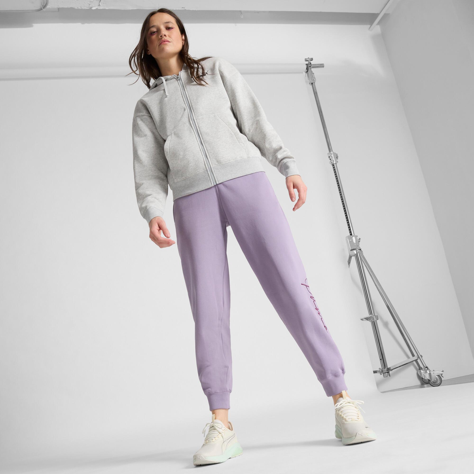 PUMA Essentials Small No. 1 Logo Fleece Womens Comfort Full-Zip Hoodie in Grey Product Image