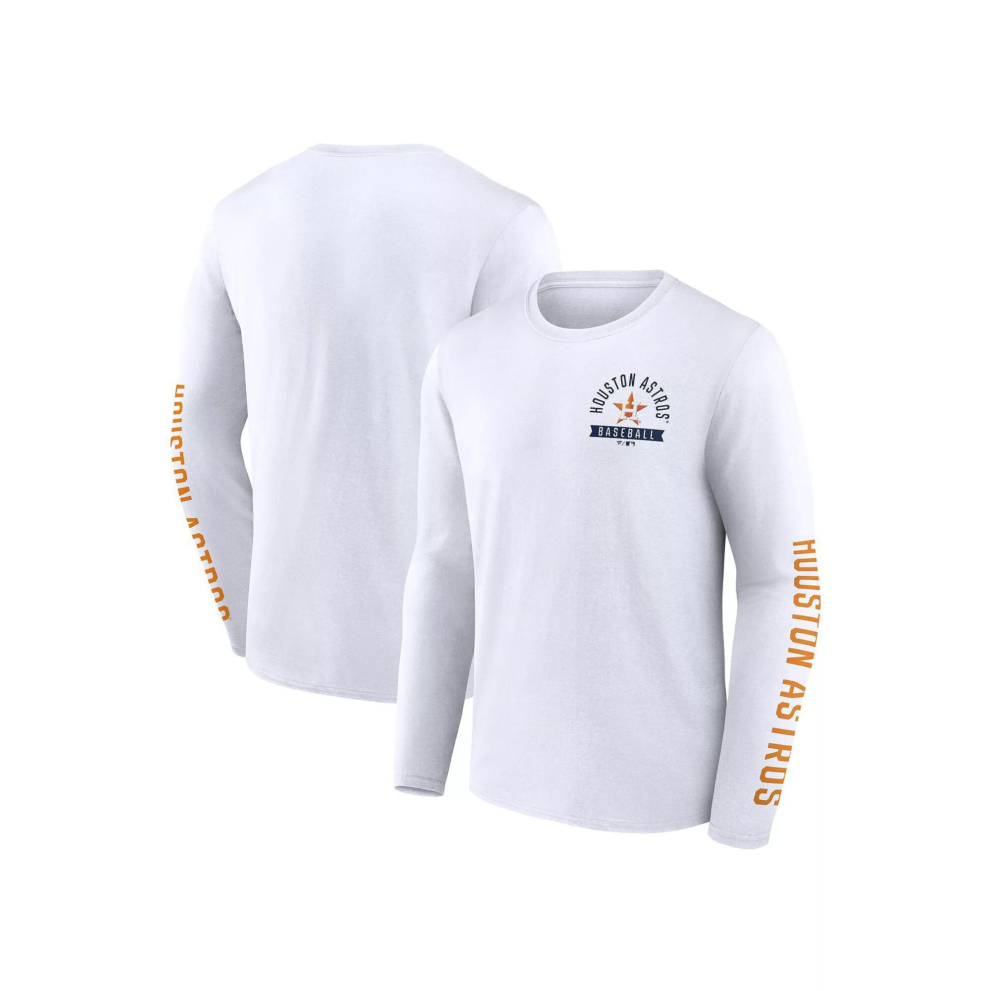 Men's Fanatics White Houston Astros Press Box Long Sleeve T-Shirt, Size: 4XL Product Image