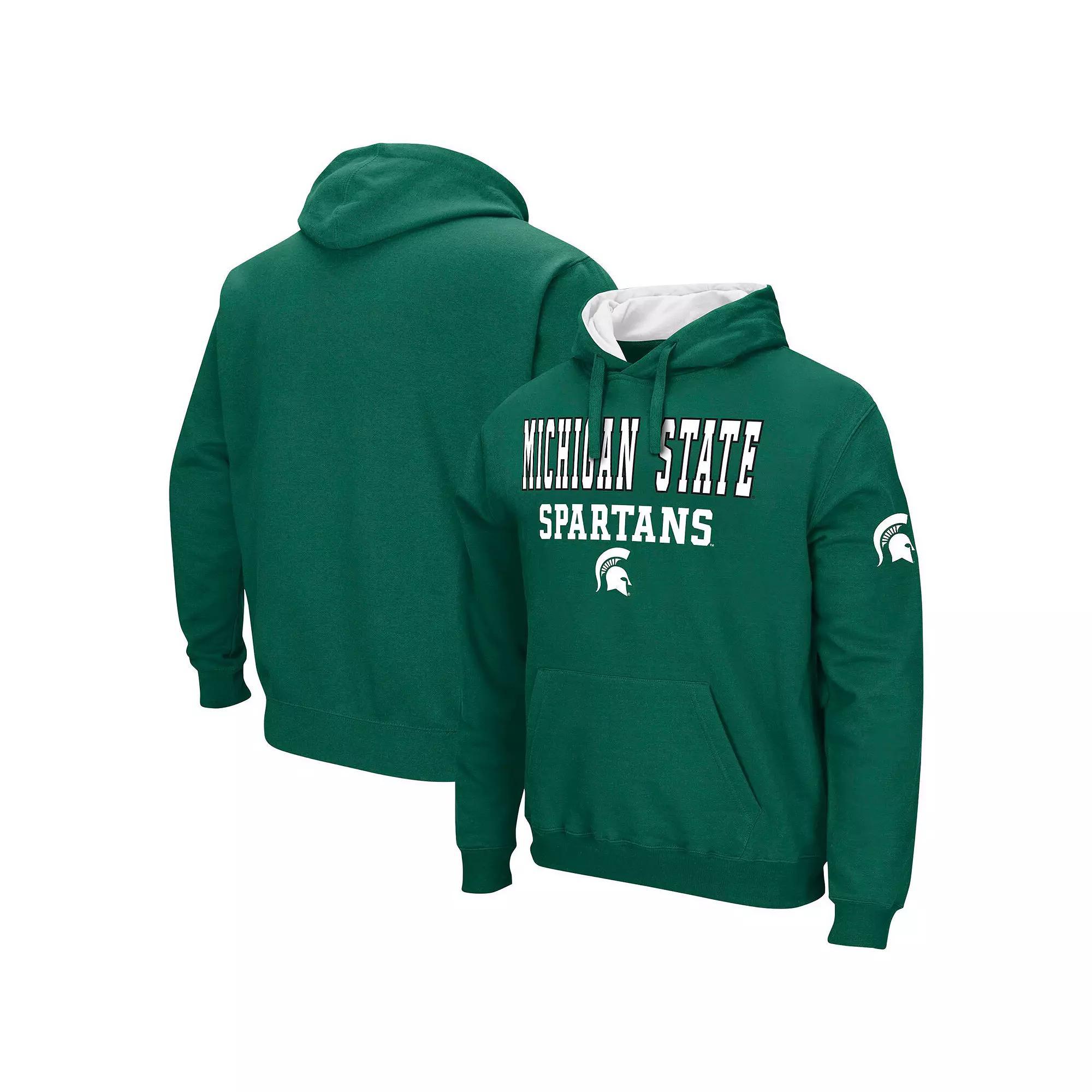 Men's Colosseum Green Michigan State Spartans Sunrise Pullover Hoodie, Size: 2XL Product Image