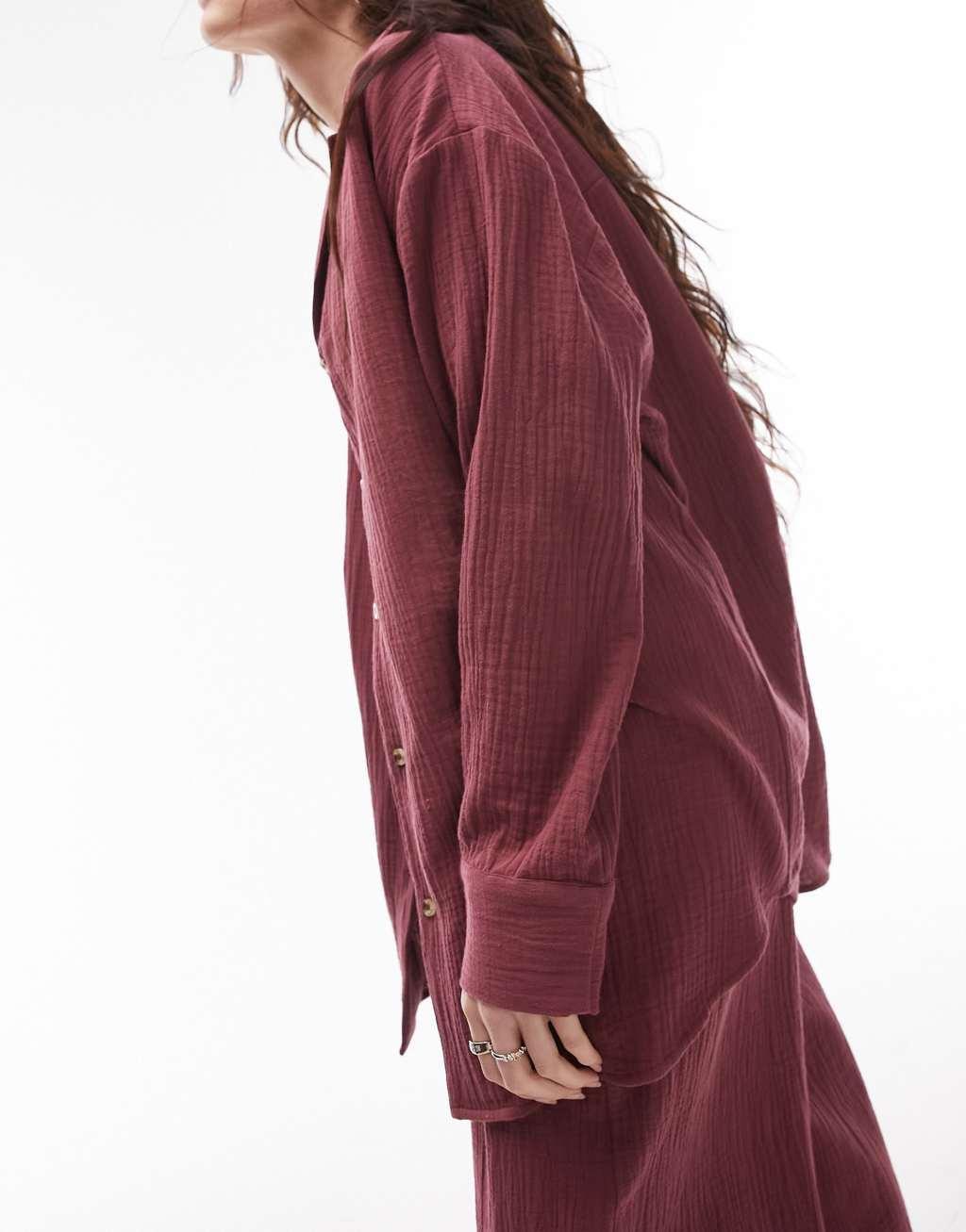 Topshop casual textured beach shirt Product Image