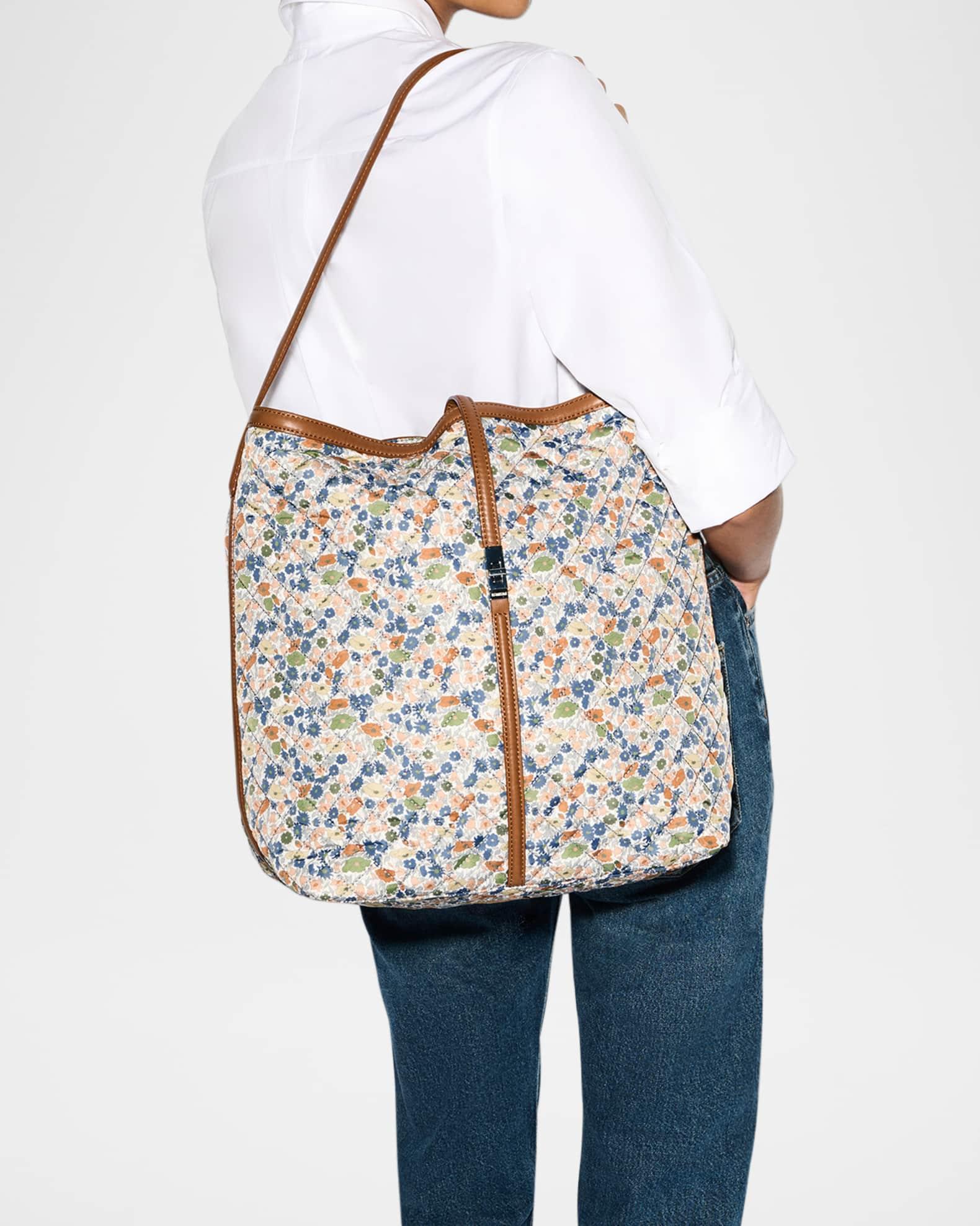 Astor Floral-Print Quilted Hobo Shoulder Bag Product Image