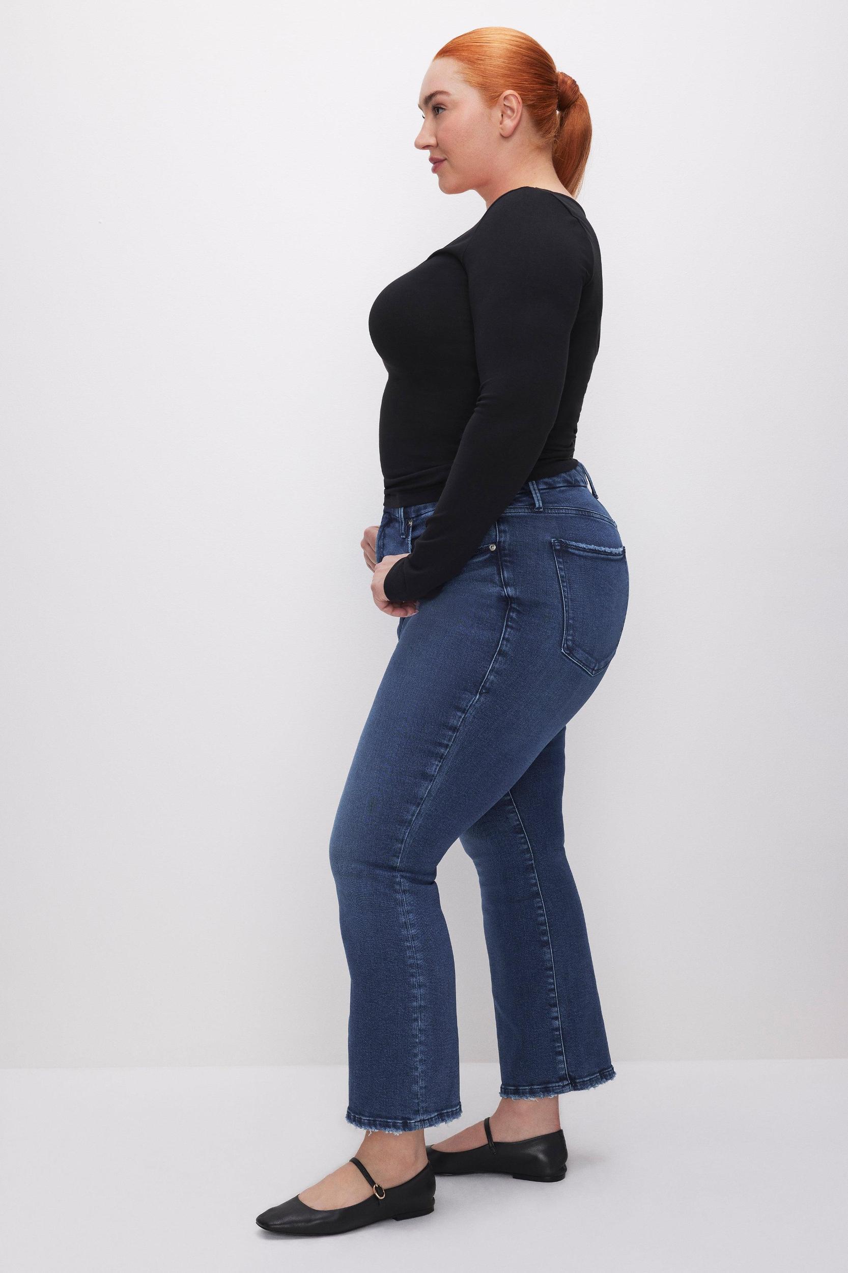 GOOD LEGS LIGHT COMPRESSION CROPPED MINI BOOT JEANS | INDIGO625 Product Image