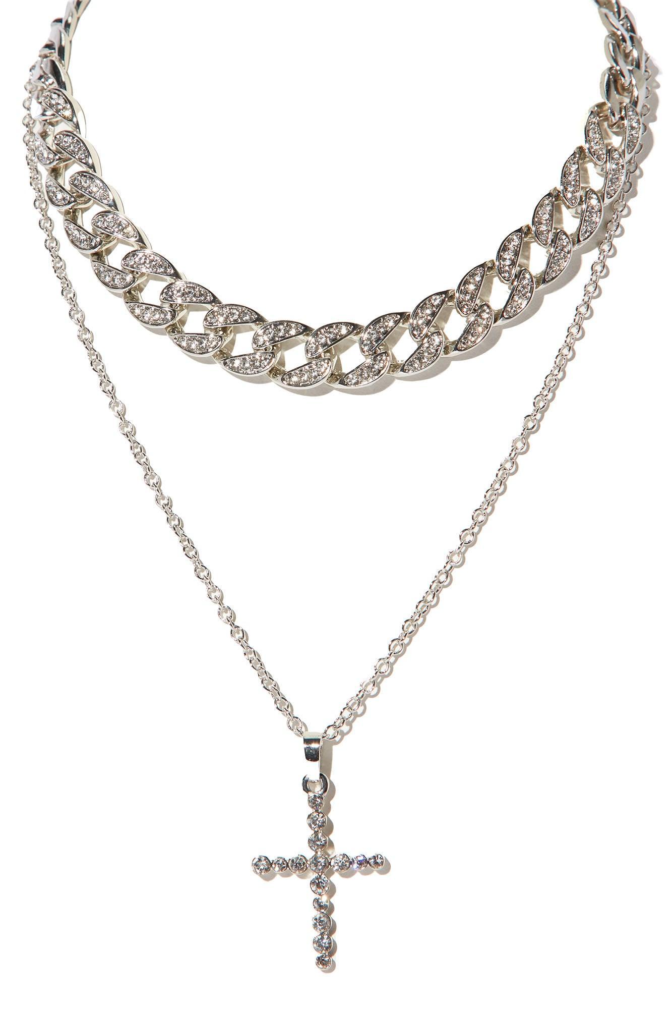 Life Is Good Layered Necklace - Silver Product Image