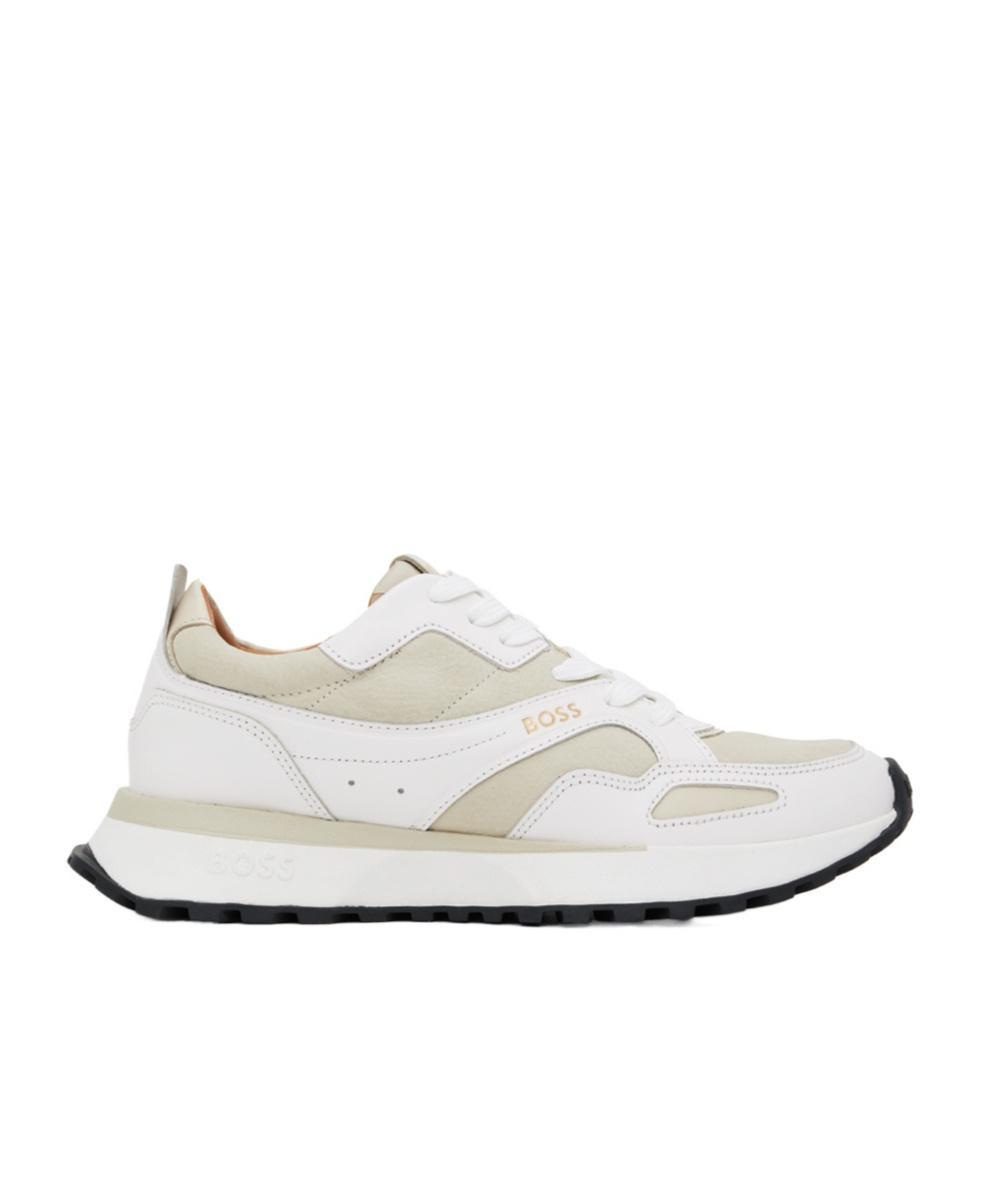 HUGO BOSS Laced Sneakers In White Product Image