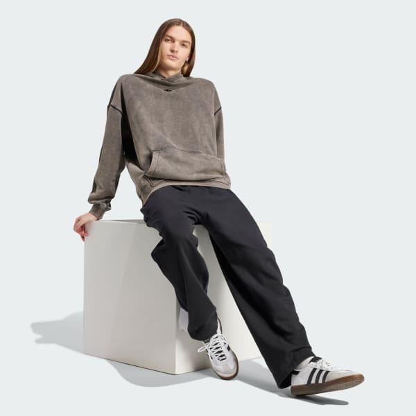 adidas Premium Essentials Retro Washed Hoodie Black L Mens Product Image