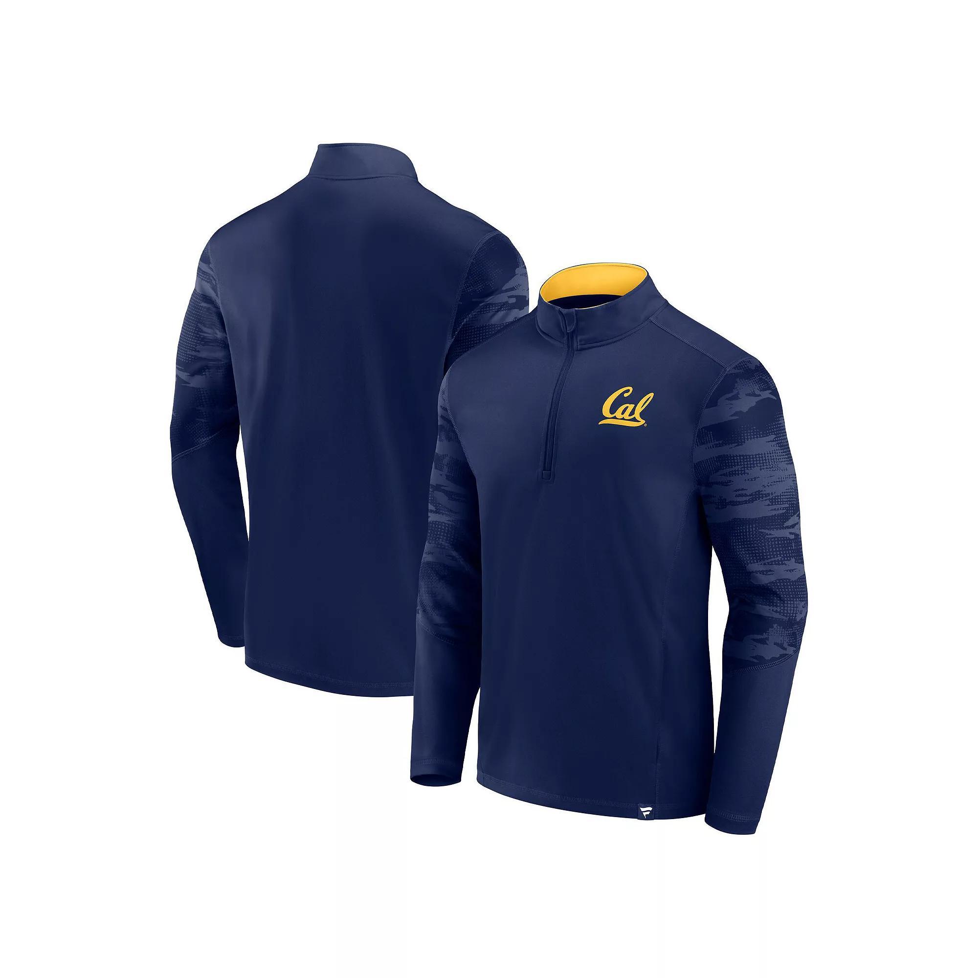 Men's Fanatics Branded Navy Cal Bears Ringer Quarter-Zip Top, Size: 2XL, Blue Product Image