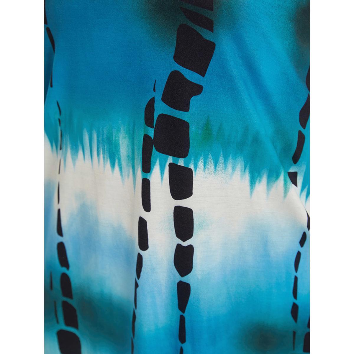 Plus Size Ombre Tie Dye Pocket Cami Dress Cerulean Women Casual Adjustable Straps Spaghetti Strap Sleeveless Curvy Midi Dress BloomChic 14-16/1X Product Image