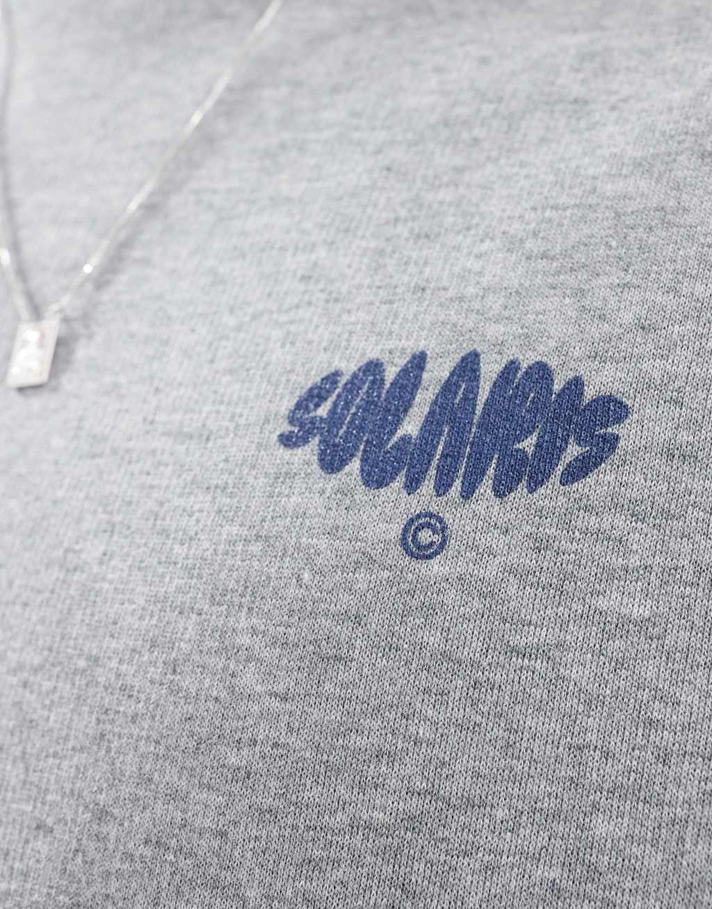 ASOS DESIGN oversized sweatshirt with bubble back print in gray heather Product Image