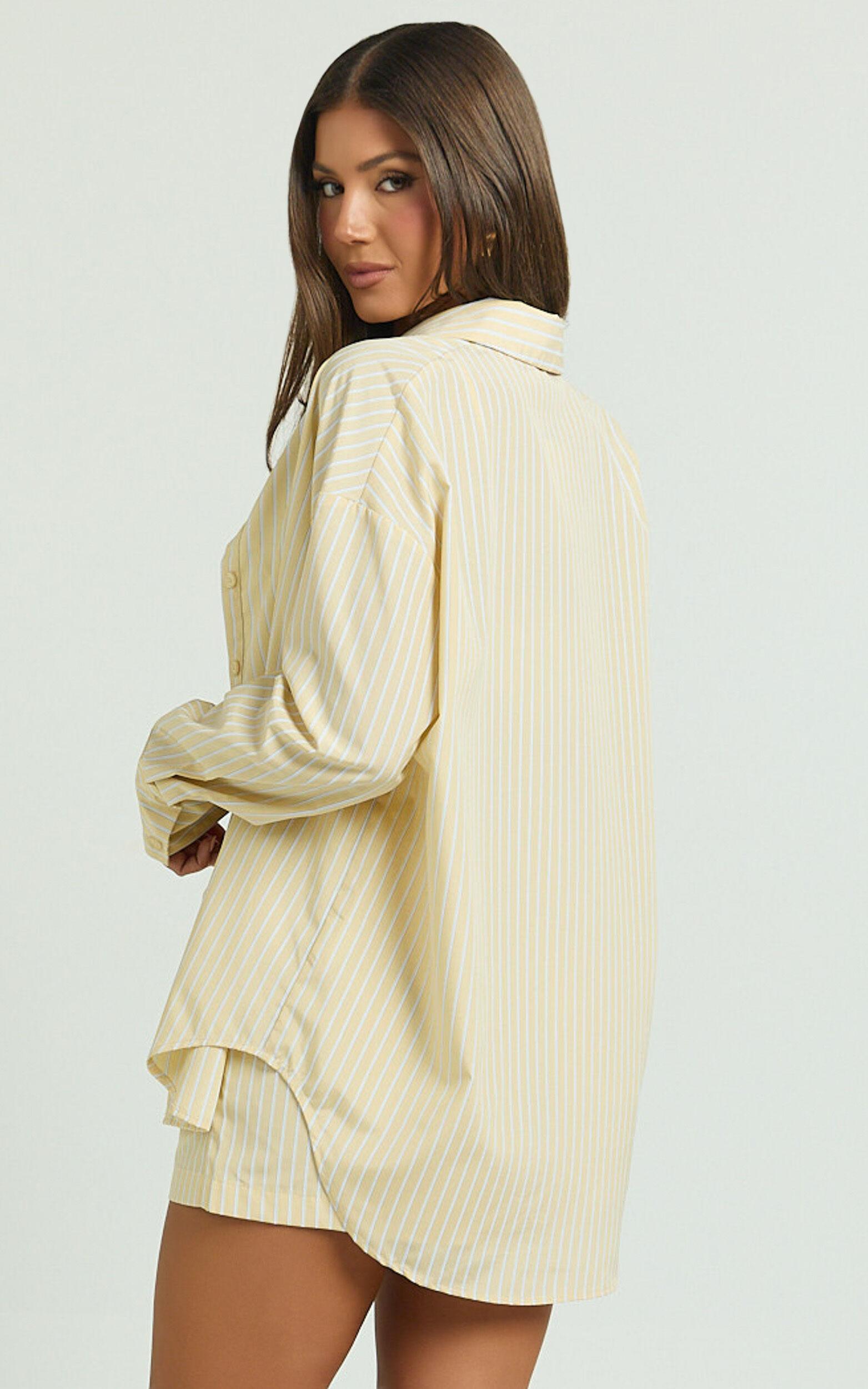 Terah Shirt - Button Up Shirt in Lemon Stripe Product Image