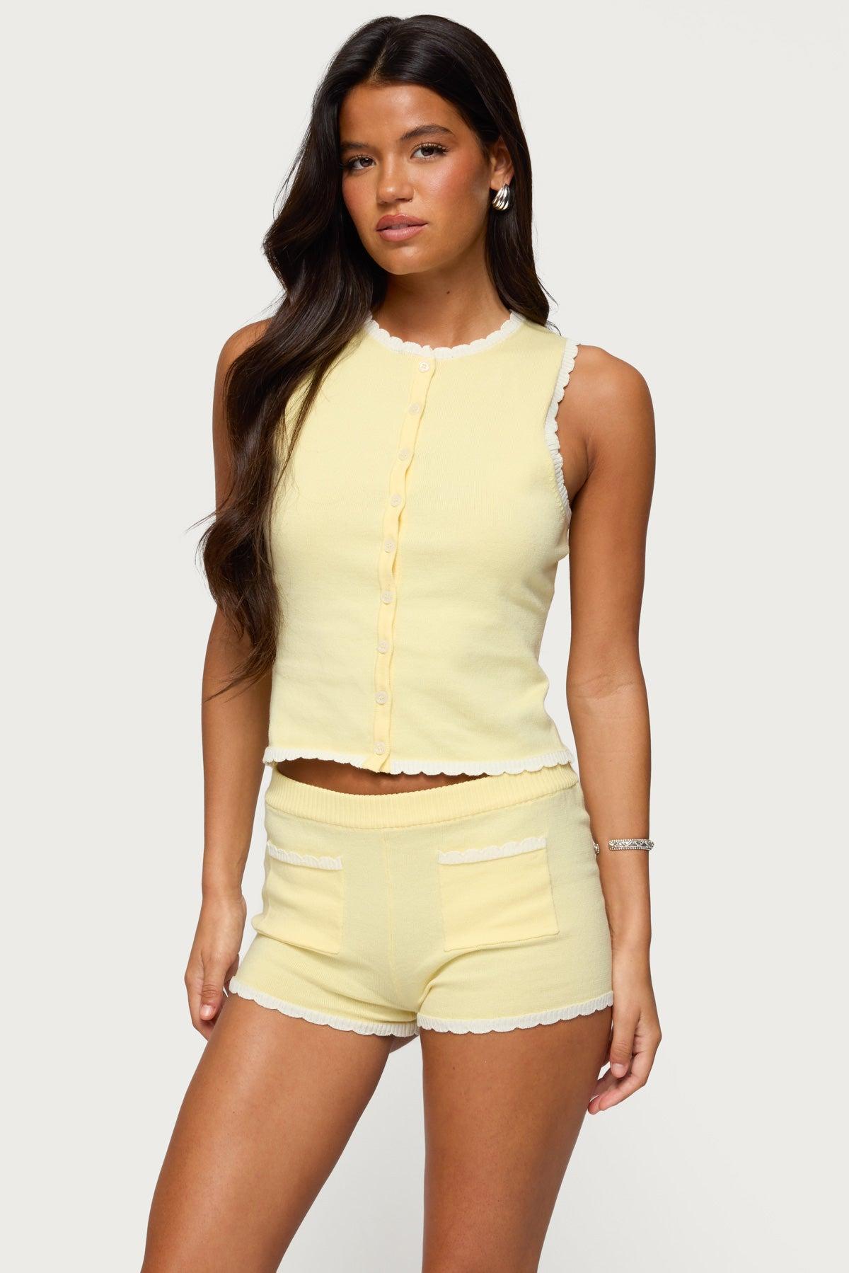 Leila Scalloped Knit Tank Top Product Image