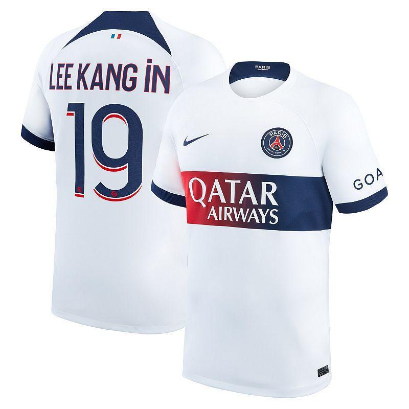 Nike Mens Achraf Hakimi White Paris Saint-Germain 2023/24 Away Stadium Replica Player Jersey - White Product Image