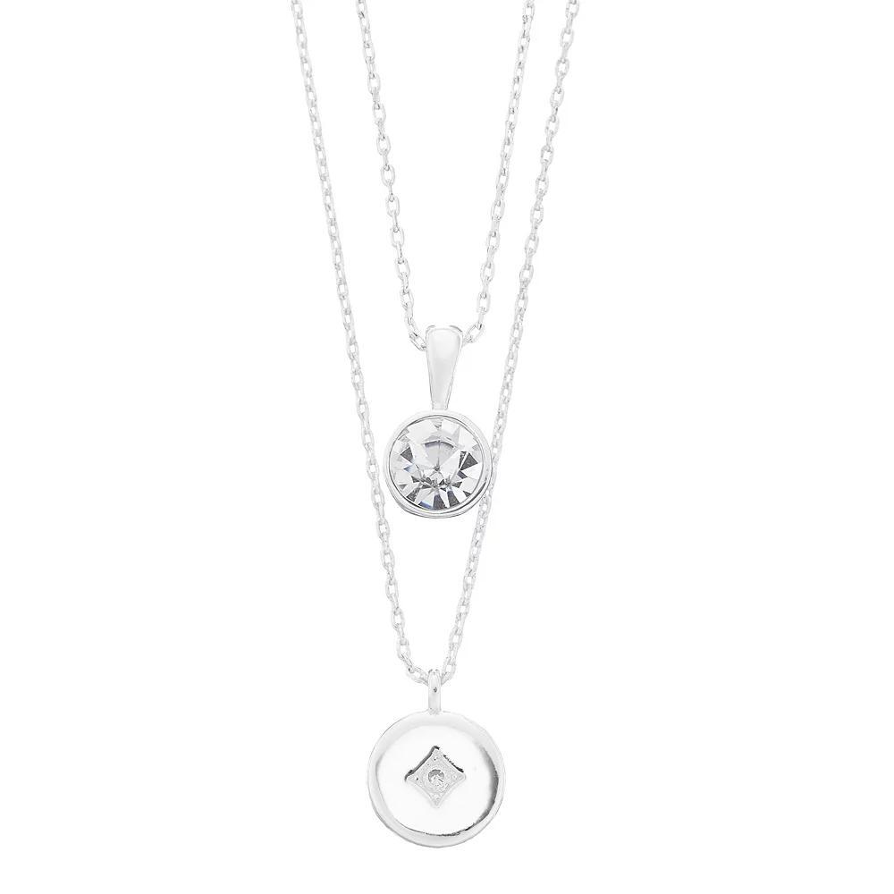 City Luxe Simulated Gemstone Birthstone Double Strand Necklace, Women's, Gold Tone April Product Image