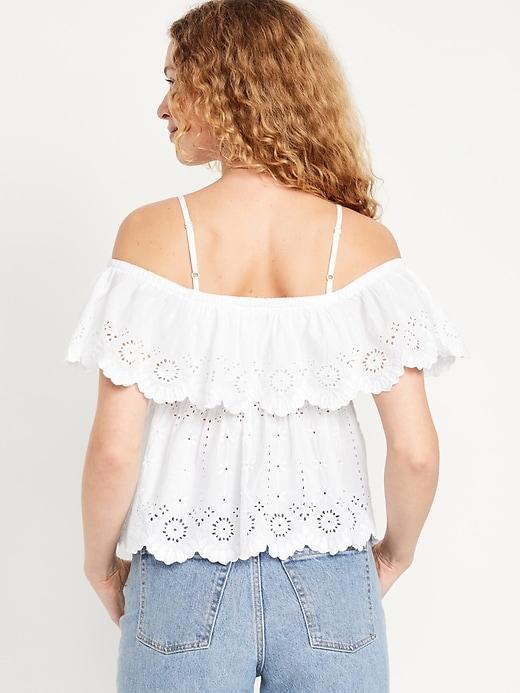 Off-Shoulder Cutwork Top Product Image