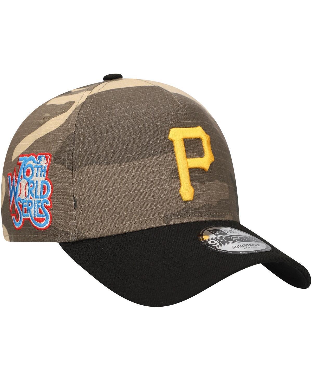 Men's New Era Pittsburgh Pirates Camo Crown A-Frame 9FORTY Adjustable Hat, Green Product Image