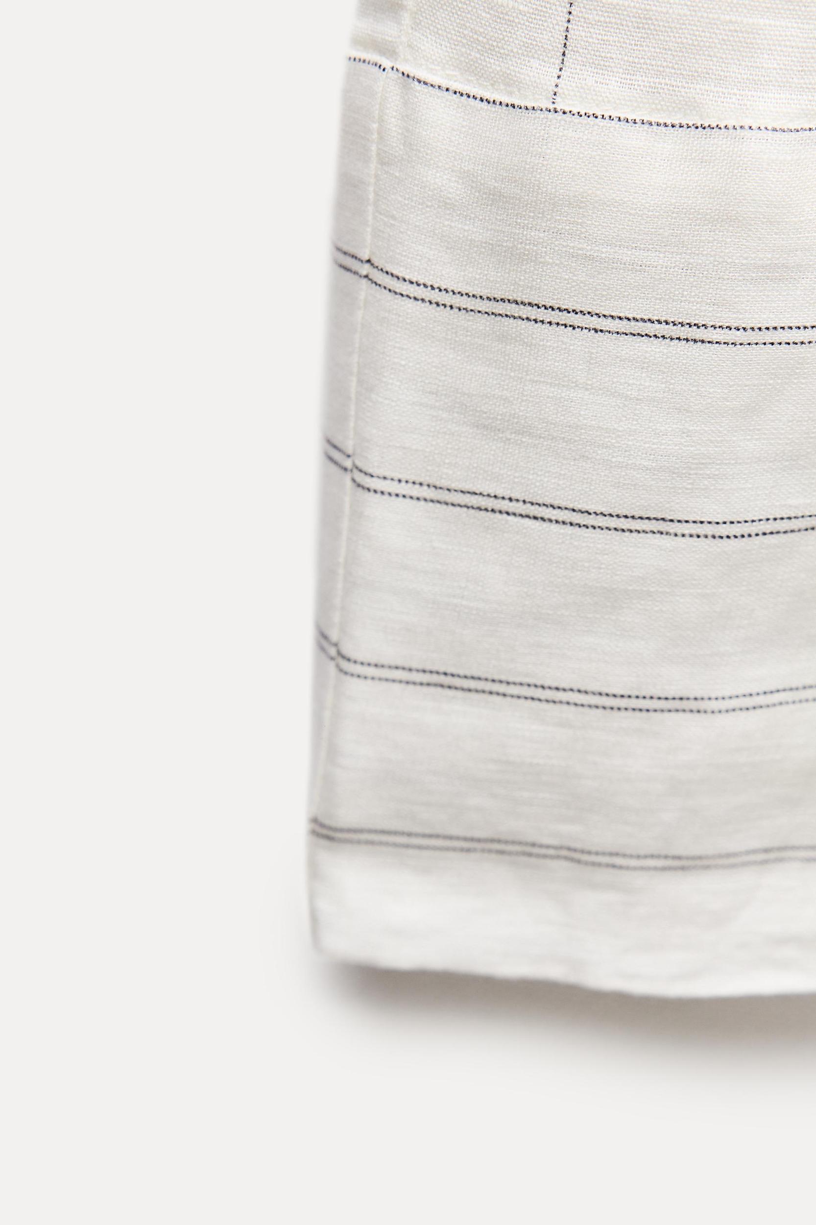 100% LINEN STRIPED PANTS Product Image