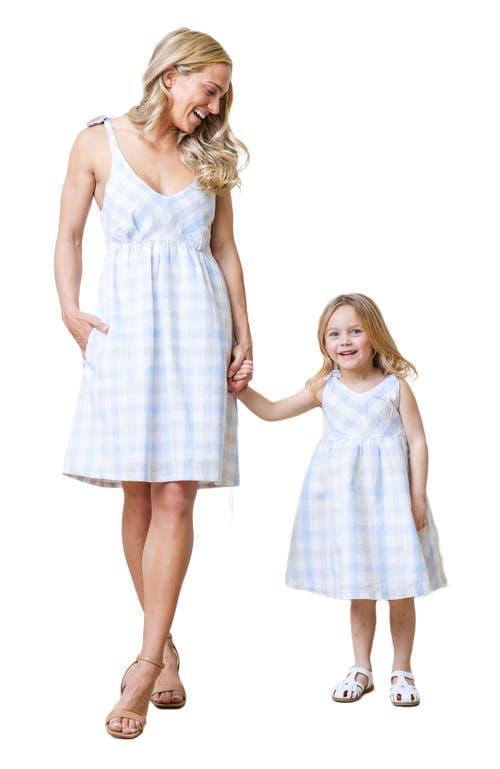 Hope & Henry Women's Sleeveless Bow Shoulder Dress in Stone Stripe Linen at Nordstrom, Size 6 Product Image
