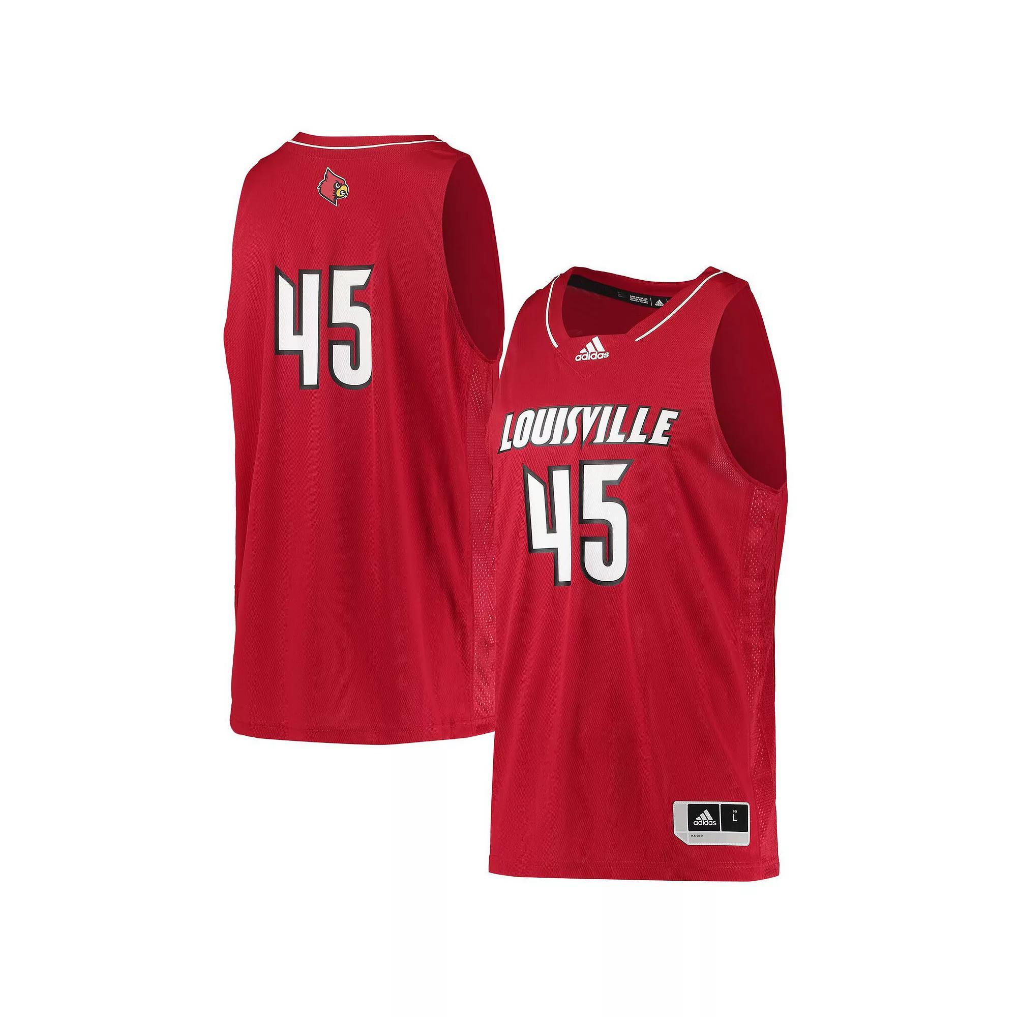 Men's adidas #45 Red Louisville Cardinals Swingman Basketball Jersey, Size: Large Product Image