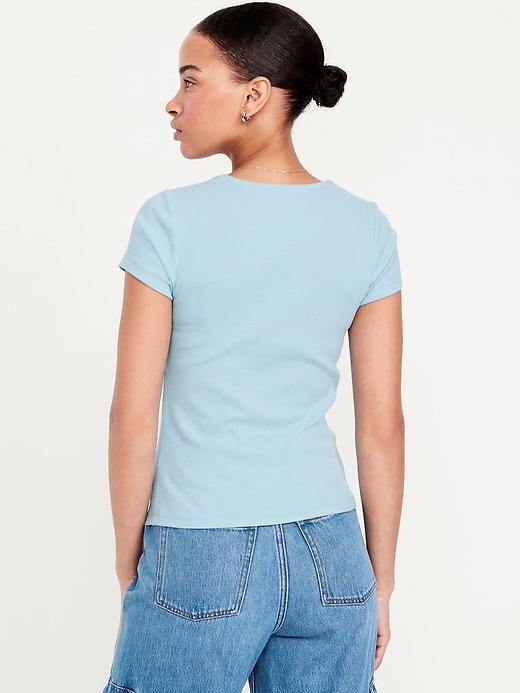 Ribbed Square-Neck T-Shirt Product Image