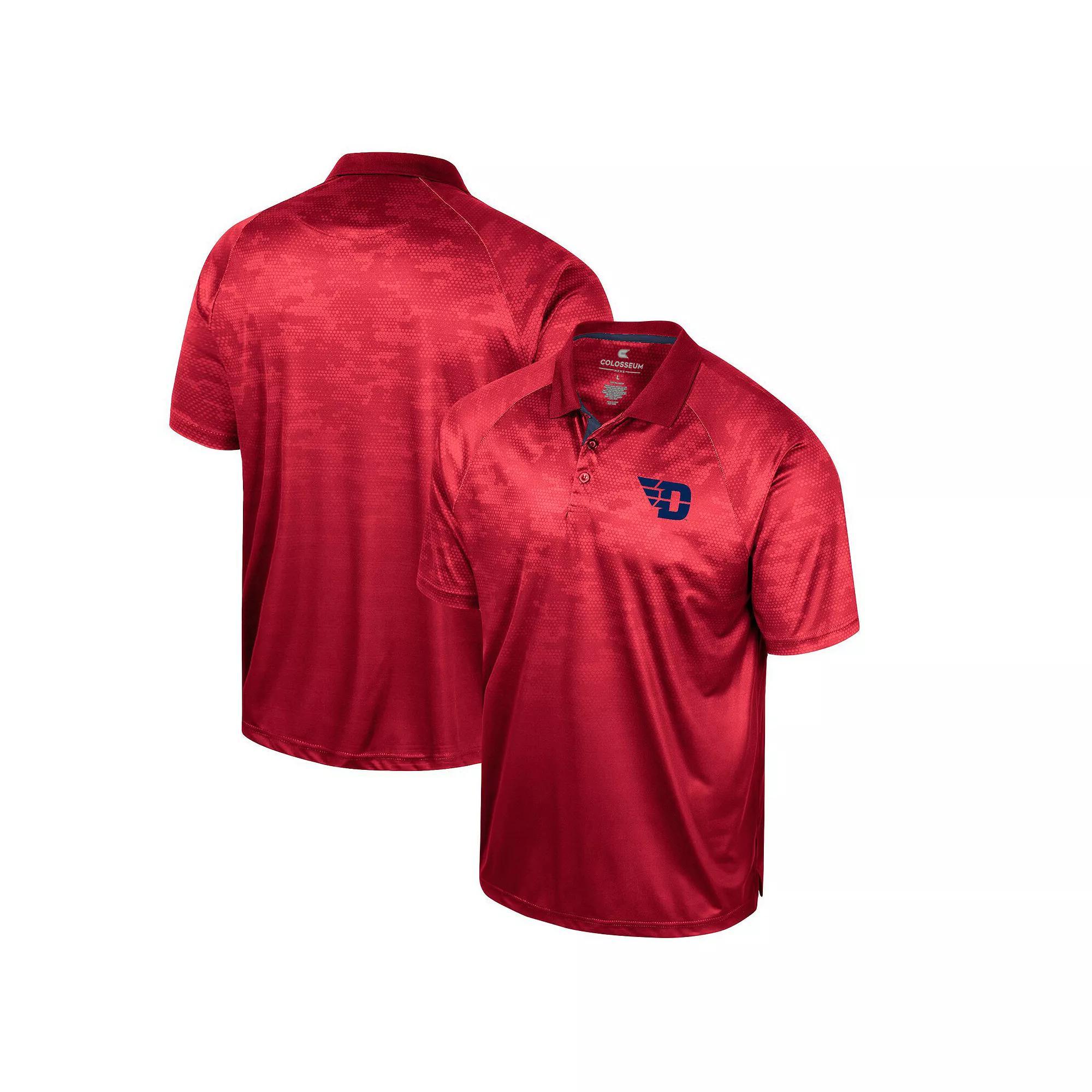 Men's Colosseum Red Dayton Flyers Honeycomb Raglan Polo, Size: 2XL, Day Red Product Image