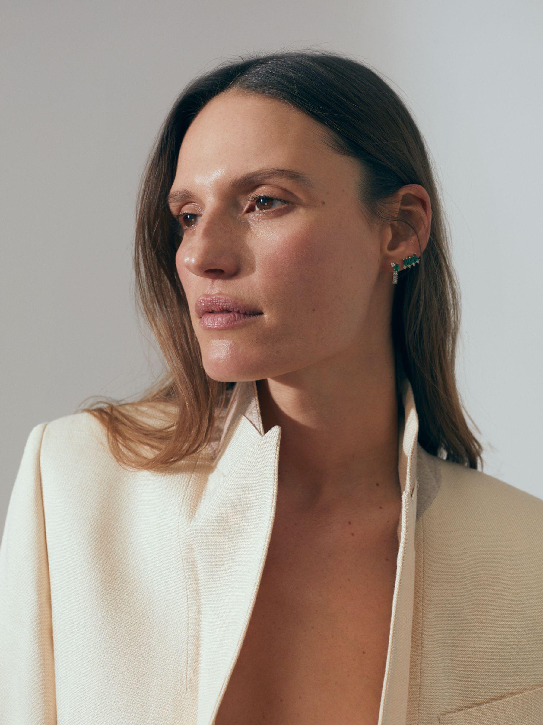 Atelier Italian Textured Single Breasted Suit Blazer in Blush Product Image