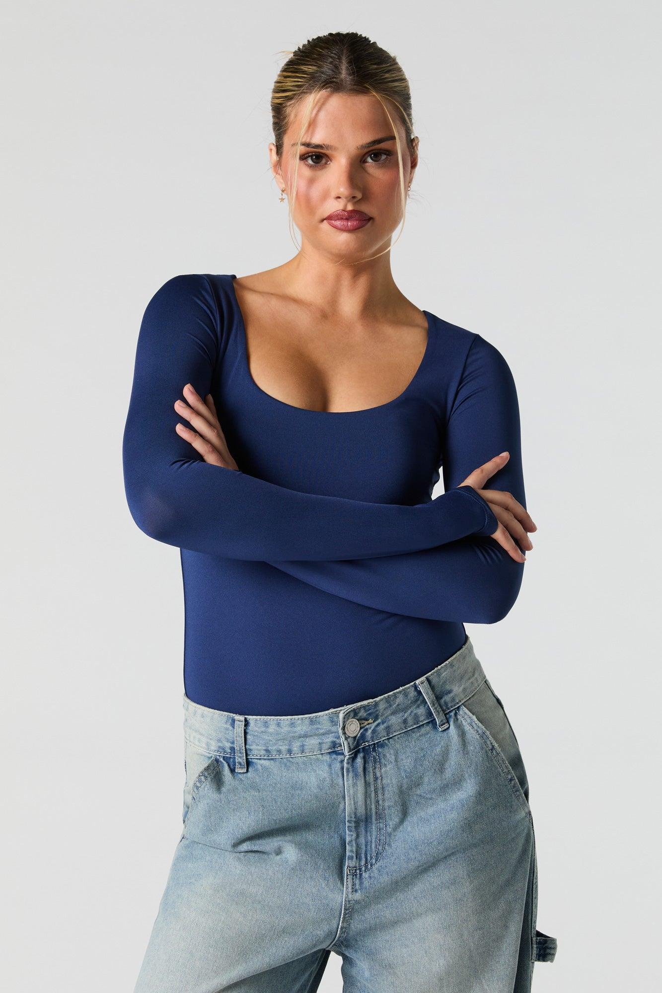 Scoop Neck Long Sleeve Bodysuit Female Product Image