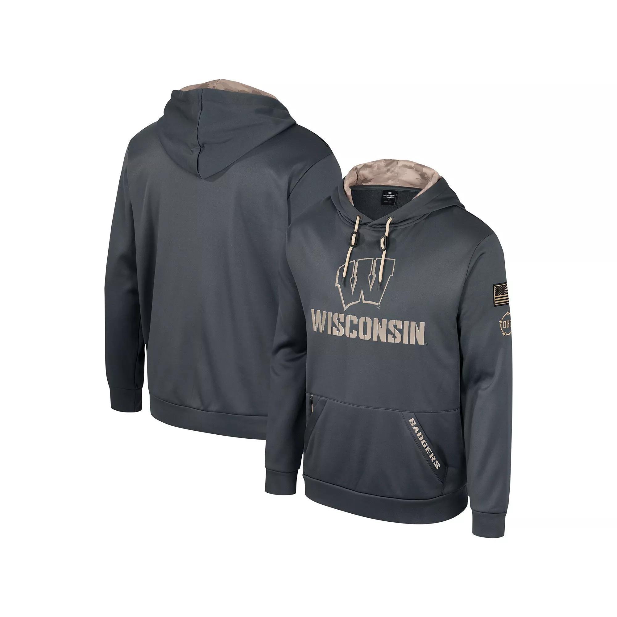 Men's Colosseum Charcoal Alabama Crimson Tide OHT Military Appreciation Pullover Hoodie, Size: Large Product Image
