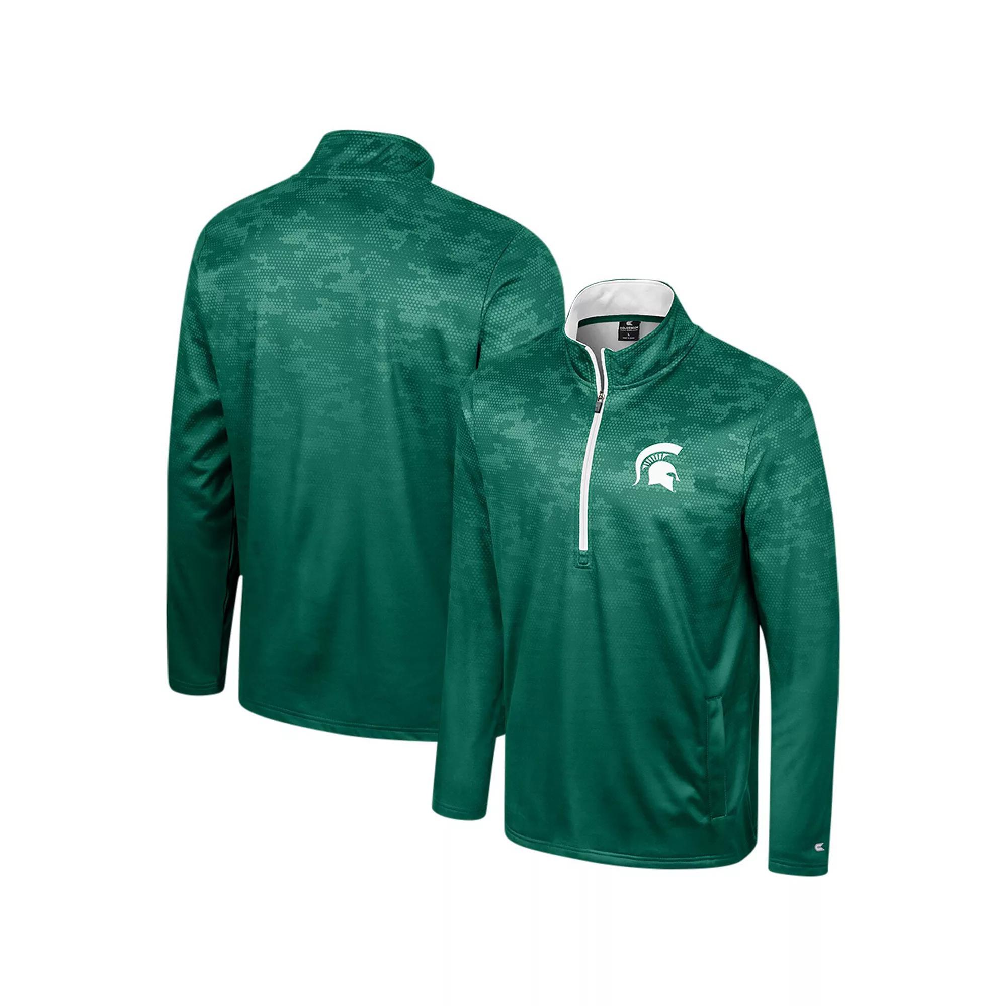 Men's Colosseum  Green Michigan State Spartans The Machine Half-Zip Jacket, Size: XL Product Image